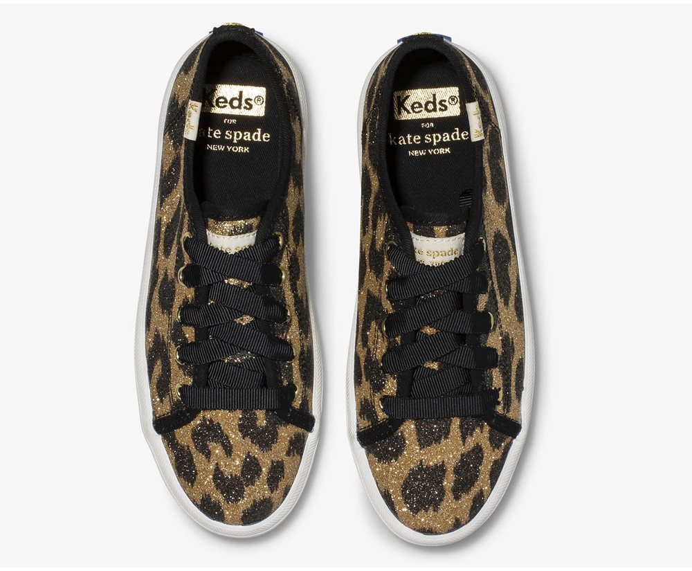 Tenis Keds Niña Leopardo - Kate Spade New York Kickstart Glitter Leopard - 7239-VPFBY